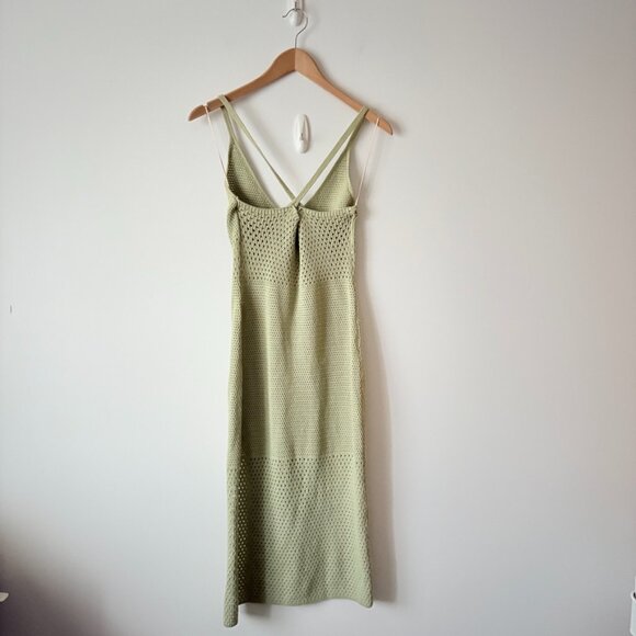 Aritzia Wilfred Evie Crochet Midi Dress Sage Pale Green Size Small - Picture 7 of 11